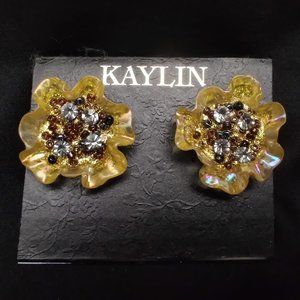 Vtg 80's NOS Kaylin Modernist Brutalist Earrings